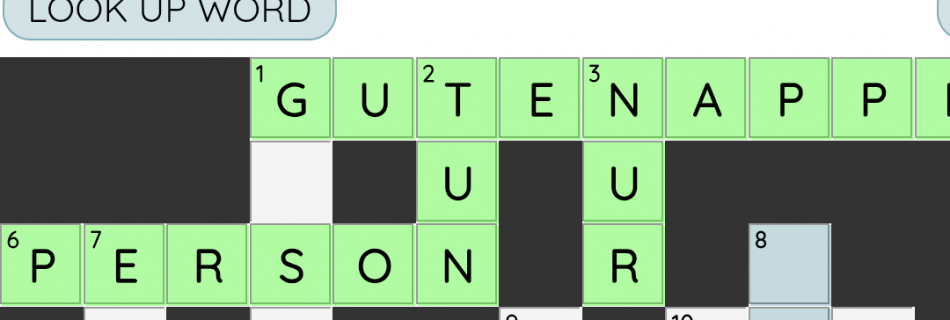 a screenshot showing a crossword puzzle in the german language